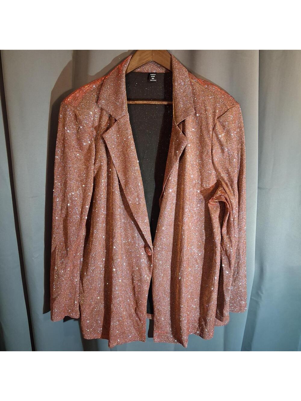 SHEIN Curve 3XL Glittery Blazer Jacket